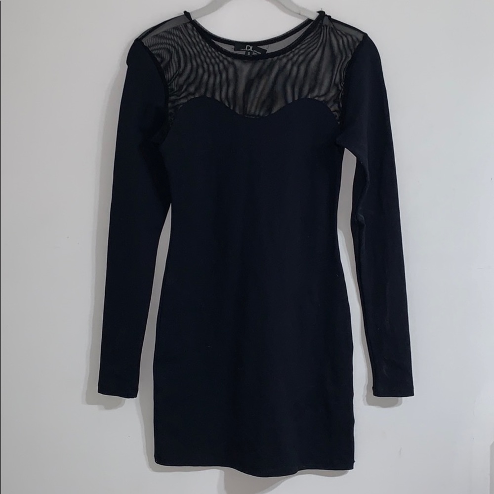 daviDLerner bodycon long sleeved cocktail dress